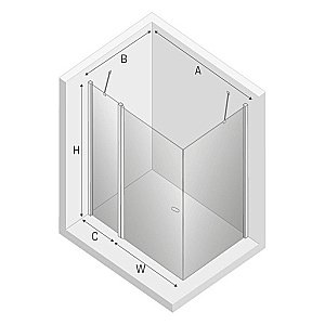 Душевой уголок NEW TRENDY NEW SOLEO BLACK K-0551 120x90 стекло прозрачное/профиль черный купить в интернет-магазине Sanbest