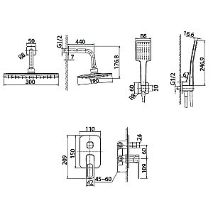 Душевая система Iddis Slide SLIBL02i67 черная матовая купить в интернет-магазине сантехники Sanbest