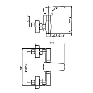 Смеситель для душа PAINI Angel ANCR511LMKM хром купить в интернет-магазине сантехники Sanbest