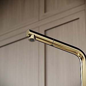 Смеситель для кухни Sancos Spin SC4015BG брашированное золото купить в интернет-магазине сантехники Sanbest