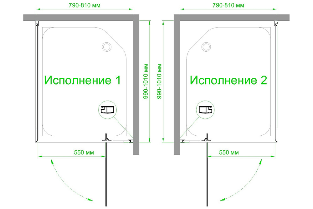 Душевой уголок Royal Bath HPVD RB8100HPVD-C-BL 100х80 матовое стекло/черный профиль купить в интернет-магазине Sanbest