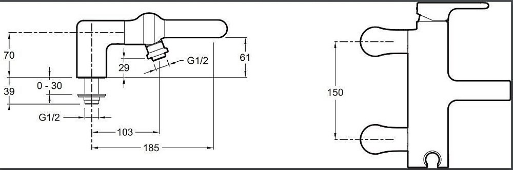 Смеситель для ванны и душа Jacob Delafon SINGULIER E10868-CP купить в интернет-магазине сантехники Sanbest