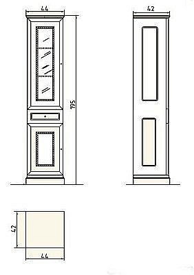 Пенал Migliore Ravenna Oliva Dorato для ванной в интернет-магазине сантехники Sanbest