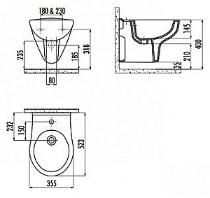Биде подвесное Creavit Y.Goller YG510.00000 купить в интернет-магазине Sanbest