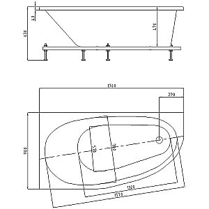Ванна Aquatek Дива 170х90 белая купить в интернет-магазине Sanbest