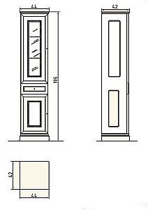 Пенал Migliore Ravenna Oliva Dorato для ванной в интернет-магазине сантехники Sanbest