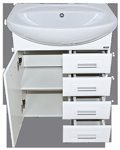 Тумба с раковиной напольная Misty Стелла 65 белая для ванной в интернет-магазине Sanbest