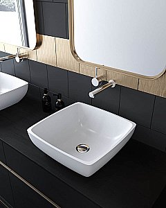 Раковина Holbi Jupiter 43 Soft Rock 1.02.007.11.1 белая матовая купить в интернет-магазине Sanbest