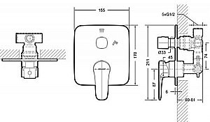 Смеситель для душа Bravat SOURCE PB8173218CP-2-ENG купить в интернет-магазине сантехники Sanbest
