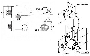 Комплект гигиенического набора KLUDI BOZZ 389990576 купить в интернет-магазине сантехники Sanbest