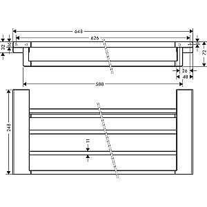 Полка Hansgrohe AddStoris 41751340 хром темный матовый купить в интернет-магазине сантехники Sanbest