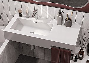 Раковина Акватон Квадро Про 80 1A734331QA01R белая купить в интернет-магазине Sanbest