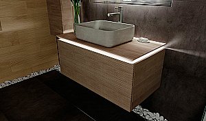 Тумба с раковиной Jorno Karat 100 бук светлый для ванной в интернет-магазине Sanbest