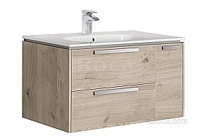 Тумба с раковиной Roca Lago 857296444 80 дуб светлый для ванной в интернет-магазине Sanbest