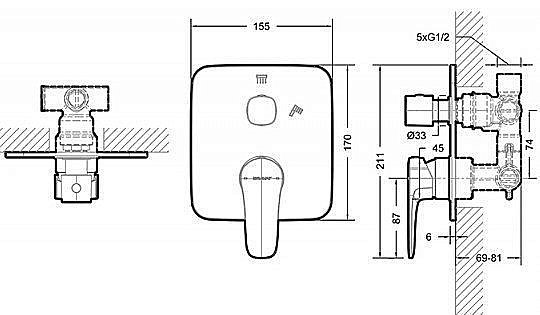Смеситель для душа Bravat SOURCE PB8173218CP-2-ENG купить в интернет-магазине сантехники Sanbest