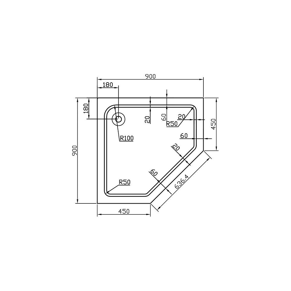 Душевой поддон Vincea VST-2AP-9090 90x90 купить в интернет-магазине Sanbest