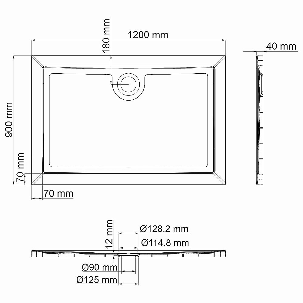 Душевой поддон WasserKRAFT Salm 27T07 120хх90 купить в интернет-магазине Sanbest