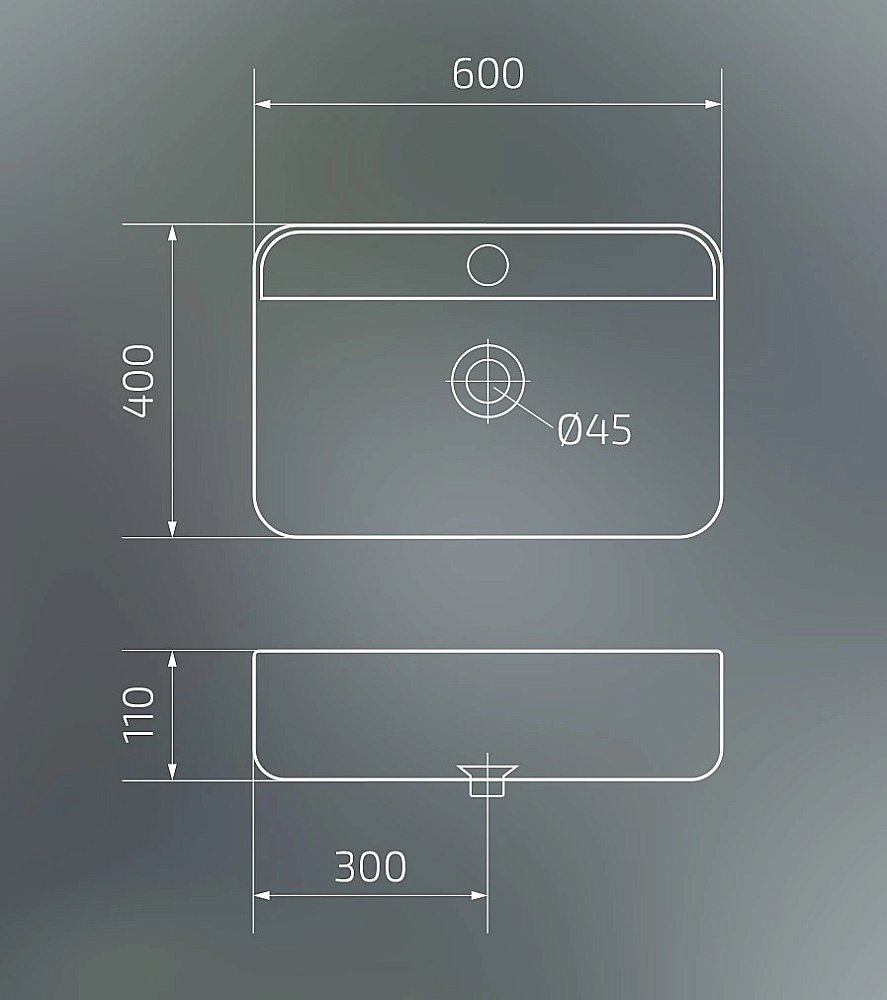 Раковина накладная Gid Geometrico 60 Bm9660 53376 черная матовая купить в интернет-магазине Sanbest