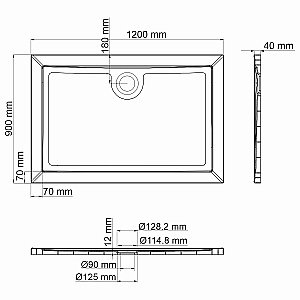 Душевой поддон WasserKRAFT Salm 27T07 120хх90 купить в интернет-магазине Sanbest
