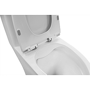 Унитаз моноблок Azario Ansa AZ-2301 белый, безободковый, с крышкой микролифт купить в интернет-магазине Sanbest