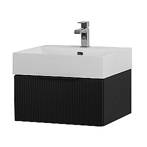 Тумба с раковиной Cezares Premium Plisse 51 Nero opaco для ванной в интернет-магазине Sanbest