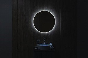 Зеркало Art&Max ASTI AM-Ast-800-DS-FNC-Nero в ванную от интернет-магазине сантехники Sanbest