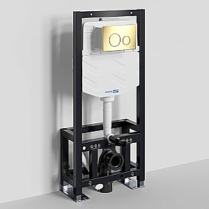 Инсталляция для унитаза WasserKraft Dill 61TLT.010.ME.PG02 с кнопкой глянцевое золото купить в интернет-магазине сантехники Sanbest