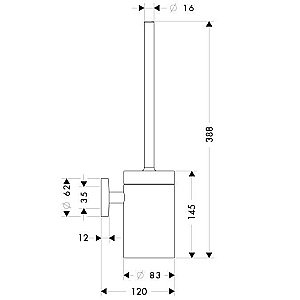 Ершик для туалета Hansgrohe 40522000 хром купить в интернет-магазине сантехники Sanbest