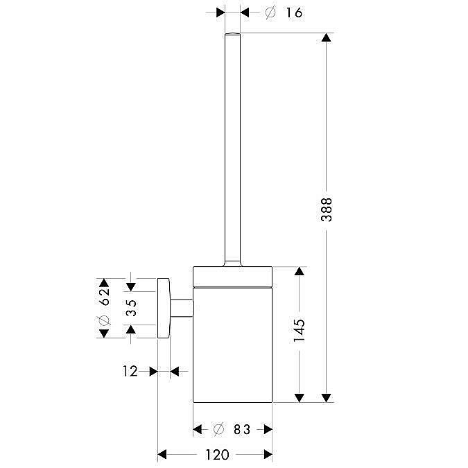 Ершик для туалета Hansgrohe 40522000 хром купить в интернет-магазине сантехники Sanbest