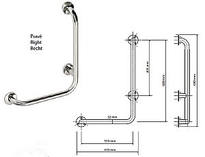 Поручень Bemeta Help program 68x63 матовый хром купить в интернет-магазине сантехники Sanbest