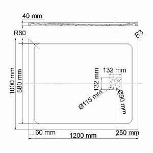 Душевой поддон WasserKRAFT Rhin 44T10 120х100 купить в интернет-магазине Sanbest