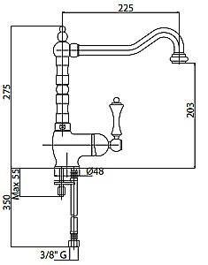 Смеситель для кухни Cezares MARGOT-LLM2-01-Bi хром купить в интернет-магазине сантехники Sanbest