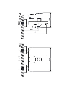 Смеситель для ванны Elghansa Brunn 2381506 хром купить в интернет-магазине сантехники Sanbest