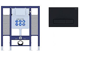 Инсталляция для унитаза Aquatek INS-0000015 с кнопкой KDI-0000025 черная матовая купить в интернет-магазине сантехники Sanbest