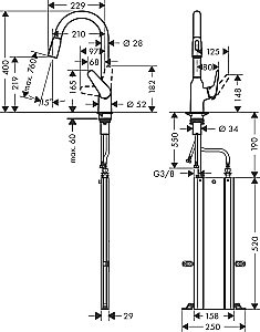 Смеситель для кухни Hansgrohe Focus M42 220 71820800 купить в интернет-магазине сантехники Sanbest