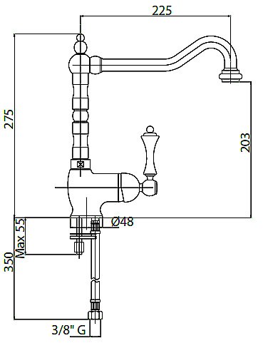 Смеситель для кухни Cezares MARGOT-LLM2-01-Bi хром купить в интернет-магазине сантехники Sanbest