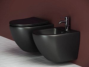 Унитаз подвесной Ceramica Nova Metropol Rimless CN4002MB безободковый, с крышкой микролифт, черный матовый купить в интернет-магазине Sanbest