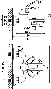 Набор смесителей D&K Rhein Eucharius DA1370001SET хром купить в интернет-магазине сантехники Sanbest