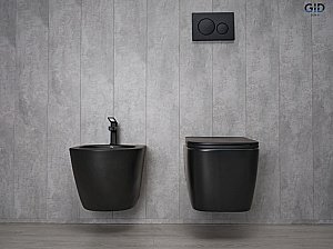 Унитаз подвесной Gid Tr2140Bm черный матовый, безободковый, с крышкой микролифт купить в интернет-магазине Sanbest