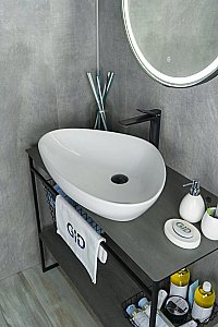 Раковина накладная Gid Creativo 67 N9062 51117 белая купить в интернет-магазине Sanbest