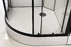 Душевая кабина Royal Bath FATO RB 90HK-T-BL 90 стекло прозрачное/профиль черный купить в интернет-магазине Sanbest