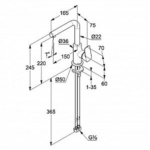 Смеситель для раковины Kludi Pure&Style 400243975 черный купить в интернет-магазине сантехники Sanbest