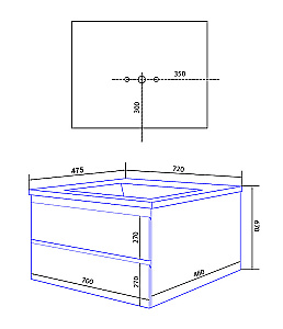 Тумба с раковиной Azario Мила 70 CS00082786 белая для ванной в интернет-магазине Sanbest
