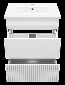 Тумба с раковиной Misty Мира - 65 П-Мир-01065-012Я белая для ванной в интернет-магазине Sanbest