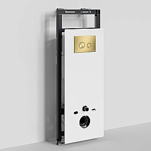 Инсталляция для унитаза WasserKraft Salm 27TLT.010.ME.WH.MG01 белая панель/кнопка золото матовое купить в интернет-магазине сантехники Sanbest