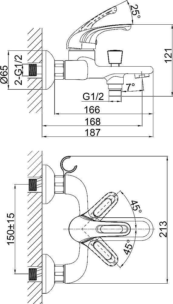 Набор смесителей D&K Rhein Eucharius DA1370001SET хром купить в интернет-магазине сантехники Sanbest