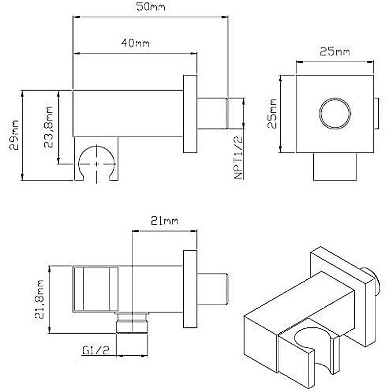 Подключение для шланга Vincea VSC-41CH хром купить в интернет-магазине сантехники Sanbest