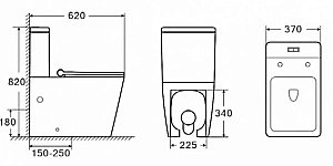 Унитаз Caprigo Style S-1213 безободковый, с бачком, с крышкой микролифт, белый купить в интернет-магазине Sanbest
