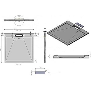 Душевой поддон Esbano Luxe 100х100 ESPLX100W белый матовый купить в интернет-магазине Sanbest