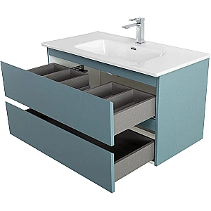 Тумба с раковиной BelBagno 90 KRAFT-900-2C-SO-AO голубая матовая для ванной в интернет-магазине Sanbest